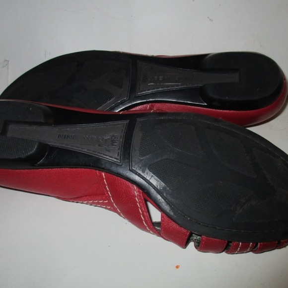 NINE WEST Brick Red Round Toe Ballet Flats - Picture 4 of 5